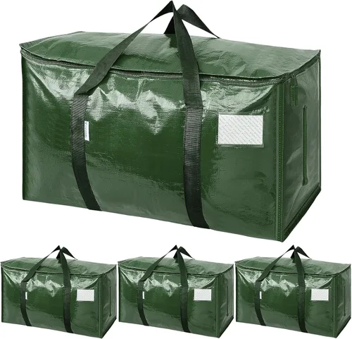Vista 11 de TICONN Paquete de 2 bolsas de mudanza extra grandes resistentes con cremalleras y asas de transporte, bolsas de almacenamiento duraderas