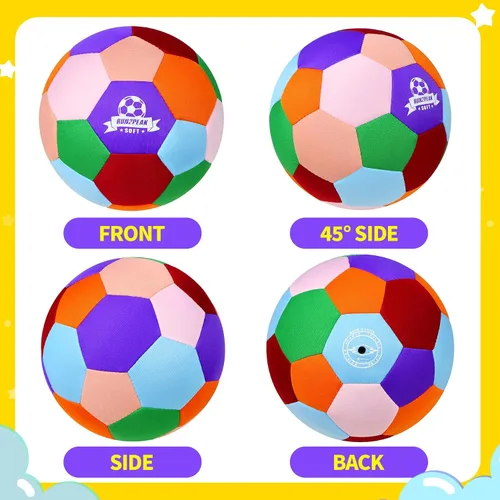 Vista 4 de RUN2PEAK Pelota de fútbol súper ligera y suave tamaño 3 - Pelotas de fútbol seguras y silenciosas para interiores, regalo divertido para jugar