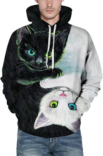 Vista 4 de Chaos World Sudadera con capucha para hombre, con estampado 3D realista, unisex, sin botones