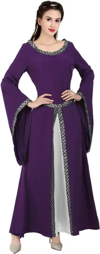Vista 32 de Kranchungel - Vestidos renacentistas de estilo medieval/irlandés/campesino para mujer; disfraz de hada, para bailes