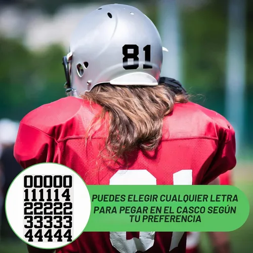 Vista 6 de Epakh 102 piezas de calcomanías de números para cascos deportivos de 1.25 pulgadas de vinilo, calcomanías adhesivas de números para cascos Negro