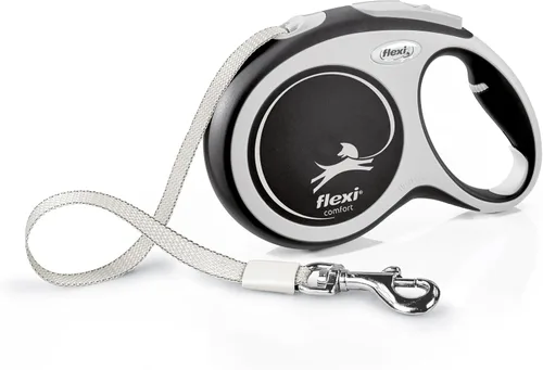 Vista 9 de Flexi New Comfort Tape - Correa retráctil para perros de hasta 26.5 lbs/26 libras, color gris y negro, extra pequeña, 9.8 ft