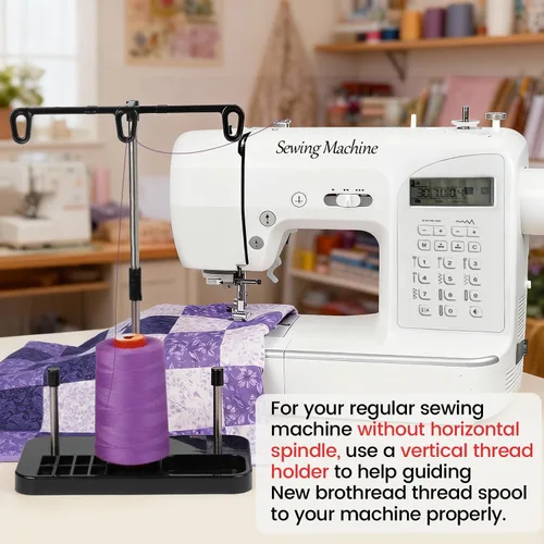Vista 4 de New brothread - 30 opciones - 2 conos grandes de 5500Y (5000M) cada uno de hilo de poliéster hilado multiusos 40S/2 (Tex27) para serger, overlock