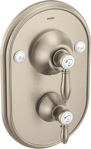 Vista 8 de Moen TS32100BG Weymouth Posi-Temp con kit de ajuste de válvula de transferencia de 3 funciones incorporado, requiere válvula, oro cepillado