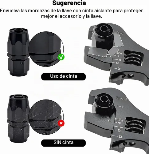 Vista 5 de EVIL ENERGY Llave ajustable para manguera de montaje AN 3AN-12AN de aluminio negro