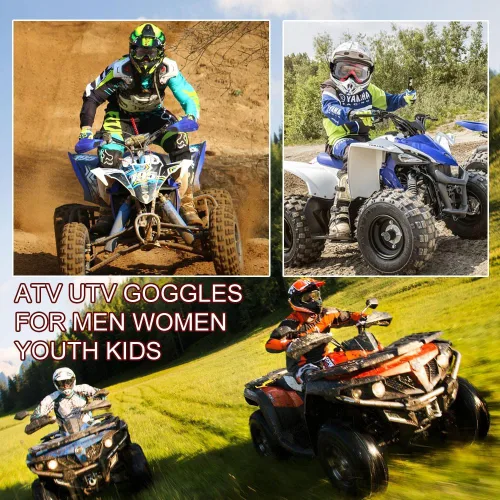 Vista 5 de SPOSUNE - Gafas para motocicleta, ATV, gafas UV400 para motocross, gafas para hombres, mujeres y jóvenes, gafas resistentes al viento y al polvo