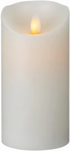 Vista 15 de Fire Tek - Vela de pilar sin llama de 3 x 8.7 pulgadas, 1 vela LED programable, llama bailarina, para el hogar, bodas y fiestas, vela blanca