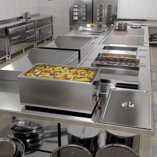 Vista 4 de KoolMore Calentador de alimentos comercial Bain Marie para encimera, estación de sopa y servidor de mesa de buffet con una sección de porción