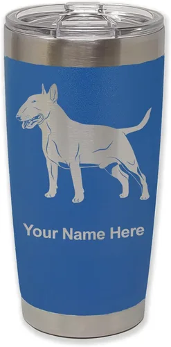 Vista 28 de LaserGram Vaso aislado al vacío de 20 onzas, perro Bull Terrier, grabado personalizado incluido (negro) Engraved Gift for Dog Lovers, Vacuum