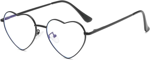 Vista 10 de Gleyemor Gafas de luz azul en forma de corazón para mujer, bonitas gafas de computadora