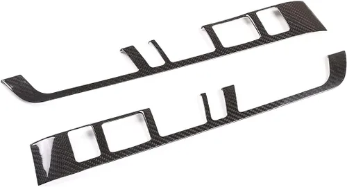 Vista 7 de Cubierta decorativa de panel de botones multifunción para Porsche Macan 2014-2020, accesorios interiores de fibra de carbono real Ultra-Light