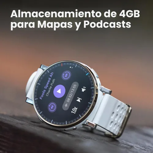 Vista 6 de Amazfit Reloj inteligente Active 3, cristal de zafiro AMOLED de 1.32", GPS Aero White (banda blanca)