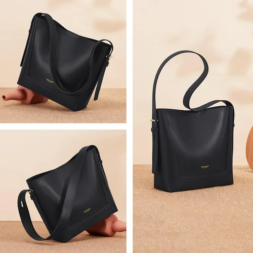 Vista 2 de Cnoles Bolso de mano de cuero para mujer, bolso de mano, bolso de hombro Hobo