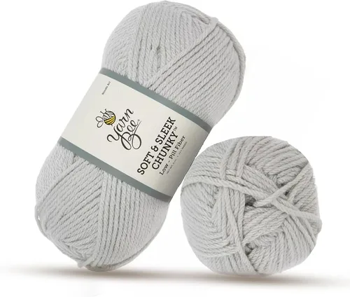 Vista 14 de Yarn Bee 5 – Hilo acrílico voluminoso para ganchillo y tejer – Madeja suave, 193 metros – Negro