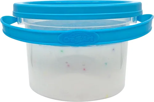 Vista 3 de Cra-Z-Slimy Cake Batter Slime – 24 onzas, baba de color blanco extra grande perfumada con cuentas de chispas coloridas – Divertido de textura