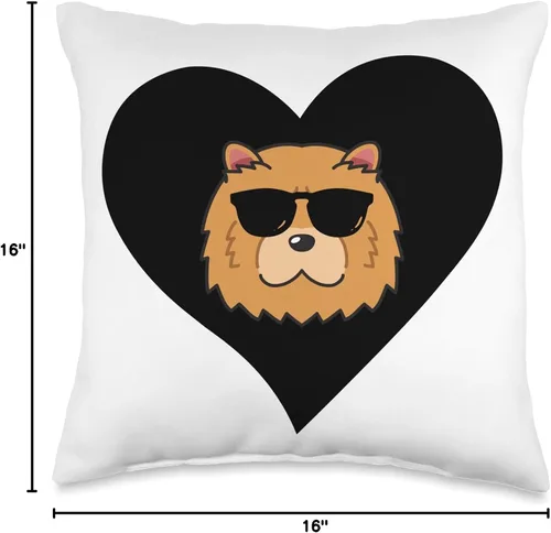 Vista 4 de Chow Chow Lover Apparel Heart Funny Chow Dog Lover - Almohada de 16 x 16 pulgadas, multicolor