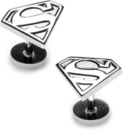 Vista 2 de Gemelos con escudo de Superman plateado