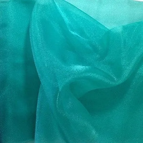Vista 8 de Valentina Textile Inc, Tela de organza transparente brillante para moda, manualidades, decoración, 60 pulgadas de ancho (1 yarda, aguamarina)