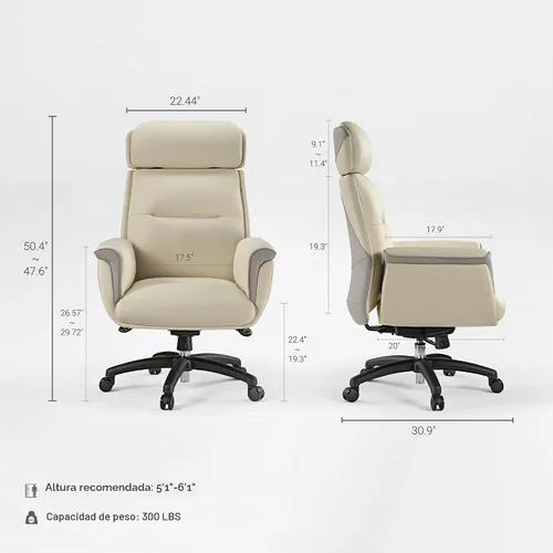 Vista 2 de EUREKA ERGONOMIC Silla de oficina de cuero de microfibra, silla de escritorio ergonómica, silla ejecutiva para juegos de oficina, cómoda silla