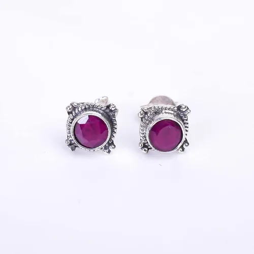 Vista 17 de Round Gemstone Stud Design 2
