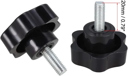Vista 3 de uxcell Pomo de tornillo de sujeción, 1.890 in de diámetro con forma hexagonal de ciruela, perilla de estrella M8 x 0.787 in, rosca macho, 2