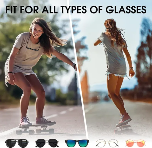 Vista 4 de GZJ Correa deportiva para lentes, 3 unidades, ajustable, sin cola, para mujeres, hombres, niños, soportes para anteojos alrededor del cuello