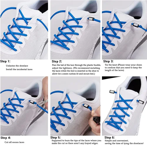 Vista 5 de Cordones elásticos sin ataduras para zapatos de niños y adultos, cordones elásticos para zapatos deportivos