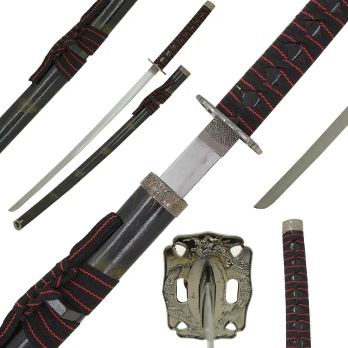 Vista 21 de Snake Eye Tactical Espada samurái katana de dos tonos con soporte de espada gratis