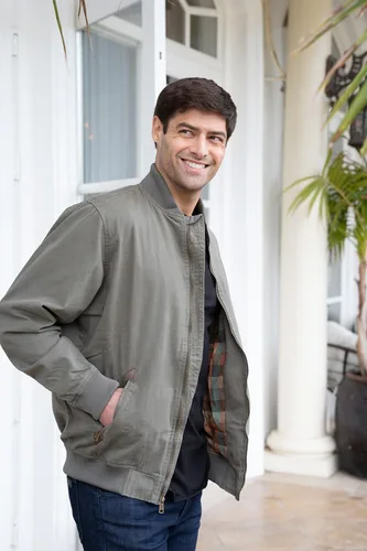 Vista 3 de Gioberti - Chaqueta bomber para hombre, de sarga, 100 % de algodón, con cremallera completa