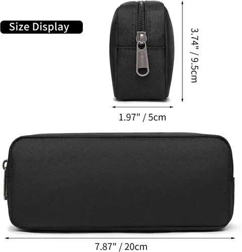 Vista 4 de Della Gao - Estuche pequeño para lápices de gran capacidad, bolsa para marcadores y lápices, bolsa para monedas, organizador de papelería de oficina