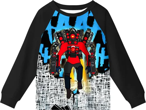Vista 3 de Skib-di - Conjunto de pantalón para niños, Titan Speakerman TV, hombre, jugador, manga larga, camarógrafo, ropa de 2 piezas, talla 5-12 años
