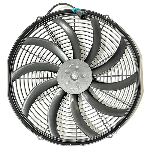 Vista 2 de SPAL 30102050 Extractor sellado de ventilador de 16 pulgadas, cuchillas curvas, 2024 CFM, 12 voltios, repuesto de refrigeración para Thermo King