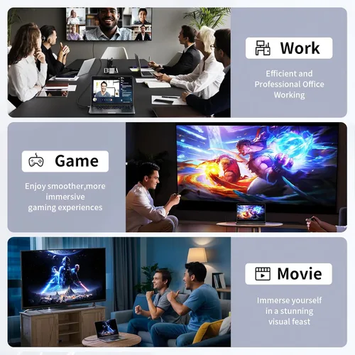 Vista 7 de Cable USB C a DisplayPort de 3.3 pies, 8K a 60 Hz 4K a 240 Hz unidireccional Thunderbolt 3/4/5 a DisplayPort cable USB C a DP compatible con MacBook