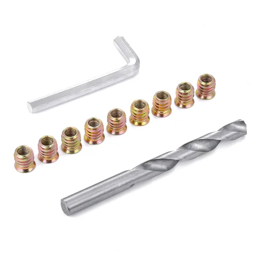 Vista 3 de 80 piezas de insertos de tuerca de madera M8 – Tornillos de metal surtido de llaves hexagonales, insertos roscados, conector de fijación de pernos
