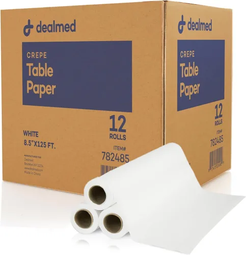 Vista 9 de Dealmed Rollo de papel para reposacabezas, tamaño más pequeño de 8.5 pulgadas x 125 pies, fundas desechables para dentistas, cambio de pañales