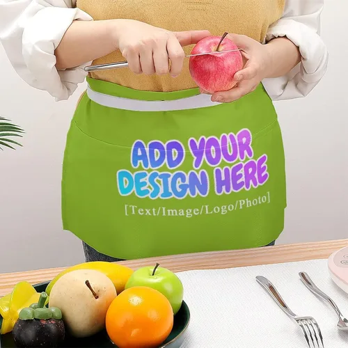 Vista 167 de AXKEUDO Delantal personalizado con bolsillos, delantales de cintura para camarera para cocinar en casa, restaurante, servir trabajo