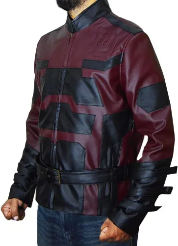 Vista 3 de Charlie Cox Daredevil - Chaqueta de piel para hombre, talla XXS-3XL