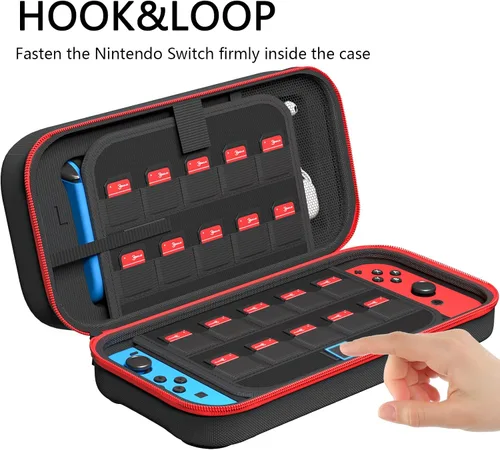 Vista 5 de Fenolical Funda de transporte para Switch compatible con Nintendo SwitchSwitch OLED, compatible con Joy-Con y adaptador de CA, bolsa rígida portátil