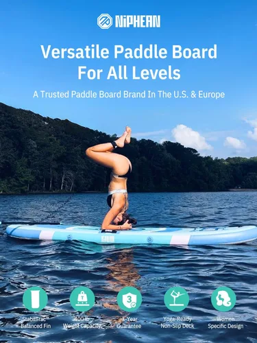 Vista 2 de Niphean 10' Inflatable Paddle Board, Ultra-Light SUP for Beginners