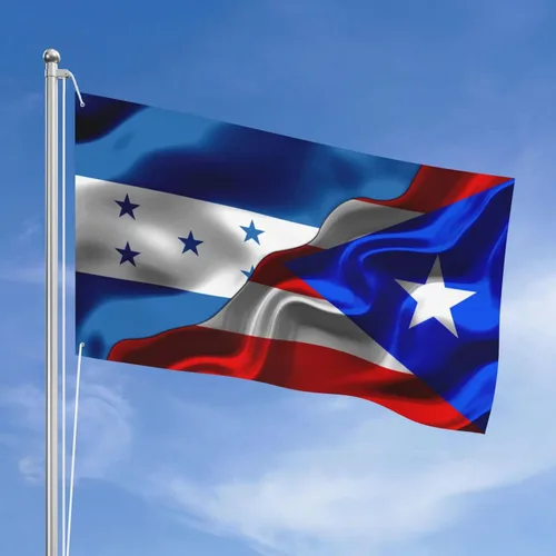 Vista 11 de Banderas de Honduras y República Dominicana para exteriores de 3 x 5 pies, tres capas de tela para coser a doble cara, impresión de 3 x 5 pies