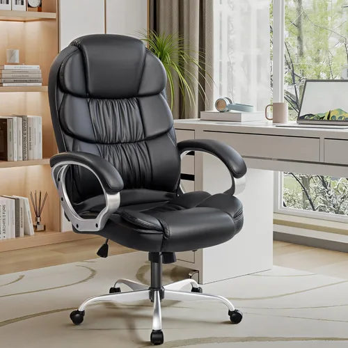 Vista 8 de VICTONE Silla de oficina grande y alta, silla de escritorio ergonómica, respaldo alto, silla ejecutiva para computadora, silla giratoria ajustable