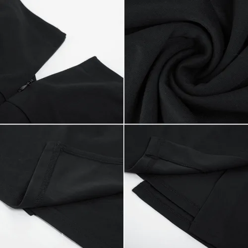 Vista 7 de Hanna Nikole Vestido de tubo ajustado con cinturón para mujer, talla grande, con mangas casquillo, para el trabajo, negocios