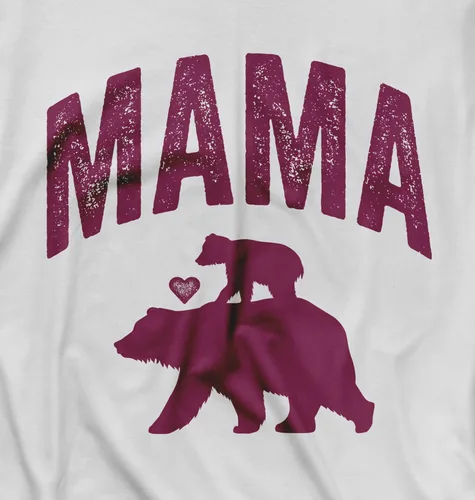 Vista 2 de Camiseta con texto en inglés "Mama Bear" para el Día de la Madre