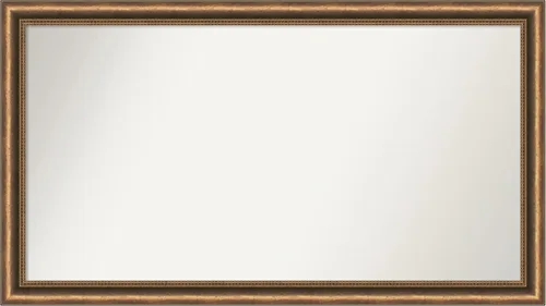 Vista 83 de Amanti Art Espejo de baño de bronce para sobre fregadero, 24 x 24 pulgadas, espejo de tocador cuadrado estrecho de bronce Manhattan, marco de madera