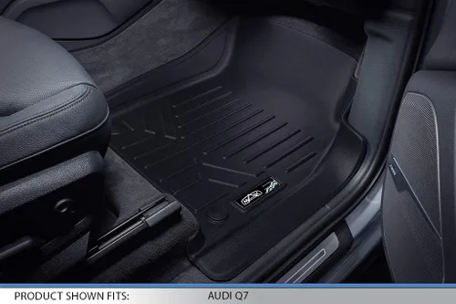 Vista 3 de SMARTLINER Juego de tapetes de piso de ajuste personalizado de 3 filas para Audi Q7 / SQ7 2017-2025