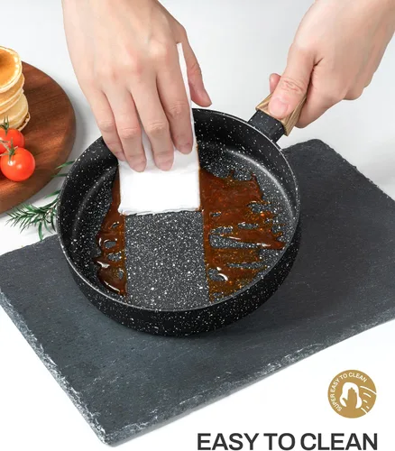 Vista 5 de MICHELANGELO Sartén pequeña antiadherente – Sartén de huevo individual de 6 pulgadas, mini sartén con mango que se mantiene fresco, sartén