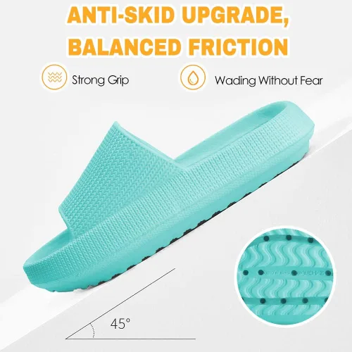 Vista 3 de Sandalias de nube para niños, niñas, niños, pantuflas de ducha y baño, cómodas pantuflas antideslizantes de suela gruesa para verano, zapatos