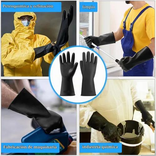 Vista 7 de 2 pares de guantes largos de goma resistentes de látex de manga larga para hombres y mujeres 14.2 in-1 par