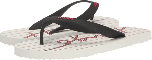 Vista 7 de Men's Script Logo Stripe Print Flip Flops