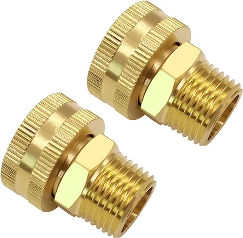 Vista 7 de Uenede Conector de manguera de jardín hembra de latón de 1/2 "NPT a 3/4" GHT hembra, reductor giratorio roscado reductor adaptador de conversión